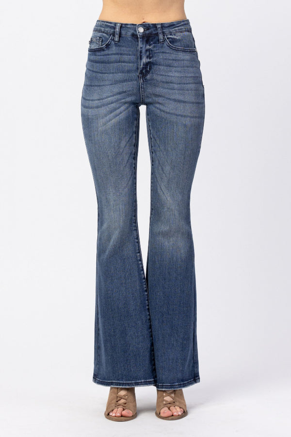 SALE Judy Blue Contrast Trouser Flare - Curvy Size