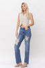 Judy Blue Mid Rise w/heavy destroy Straight