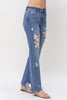 Judy Blue Mid Rise w/heavy destroy Straight