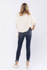 XMAS JULY Judy Blue Mid-Rise Skinny Destressed Hem - Curvy Size