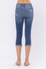 XMAS JULY Judy Blue Raw Hem Capri - Curvy Size