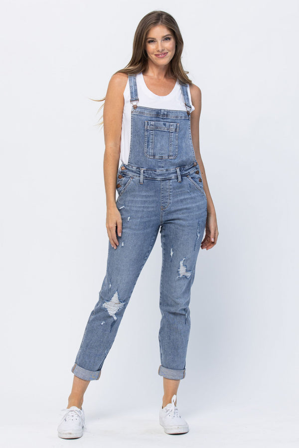 SALE Judy Blue Distressed Boyfriend Overalls