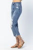 NEW Judy Blue Release Hem High Waist Ankle Straight - Curvy Size