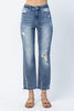 Judy Blue High Waist Release Hem Ankle Straight
