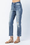 Judy Blue High Waist Release Hem Ankle Straight