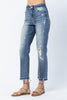Judy Blue High Waist Release Hem Ankle Straight