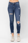 NEW Midrise Raw Hem Distressed Skinny