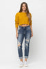Judy Blue Mid-Rise Cuffed Destroyed Boy Friend Jeans - Curvy Size