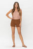 Judy Blue Mid Rise Garment Dyed Cut off Shorts