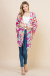 Hot Pink Floral Kimono