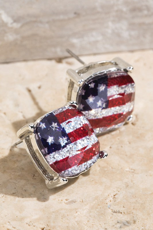 American Flag Stud Earrings - 2 Colors