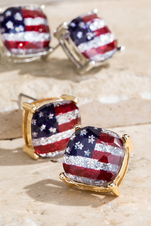 American Flag Stud Earrings - 2 Colors