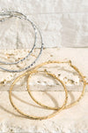 Brass Mixed Textured Hoop Earrings - 2 Colors