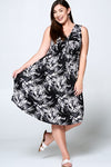 SALE Tropical Leaf Dress - Curvy Size