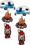 Epoxy Camping Car / Lantern & Campfire 3pc earring set