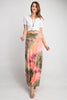 SALE - Olive Coral Tie Dye Maxi Skirt