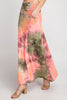 SALE - Olive Coral Tie Dye Maxi Skirt
