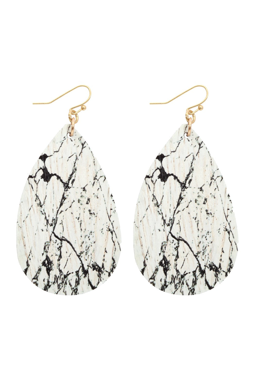 Semiwood Fish Hook Teardrop Earrings
