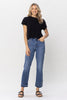 Judy Blue High Waist Fray Slit release hem straight - Curvy Size