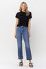 Judy Blue High Waist Fray Slit release hem straight - Curvy Size
