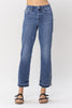 Judy Blue High Waist Fray Slit release hem straight - Curvy Size