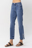 Judy Blue High Waist Fray Slit release hem straight - Curvy Size
