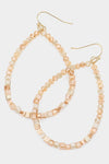 Cube Faceted Beaded Open Teardrop Earrings