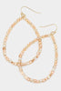 Cube Faceted Beaded Open Teardrop Earrings