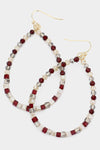 Cube Faceted Beaded Open Teardrop Earrings