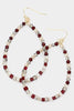 Cube Faceted Beaded Open Teardrop Earrings