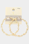 14K Gold Dipped Twisted Metal Hoop Earrings - 2 Colors
