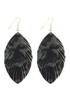 Camo Fringe Leather Earrings