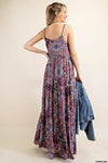 NEW Patchwork Printed Soft Rayon Crinkle Maxi Dress