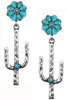 Western Concho Flower Cactus Gemstone Earring