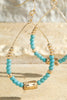 Beaded Natural Stone Dangle Earrings -2 Colors