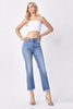 RISEN Mid Rise Raw Hem Straight Leg Jeans - Curvy Size
