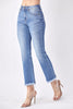 RISEN Mid Rise Raw Hem Straight Leg Jeans - Curvy Size