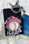 Bella Canvas But First Baseball Cute, Baseball Graphic Tee