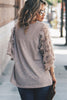 Feather Detailed 3/4 Sleeve Slub Top - Curvy Size  6 Colors