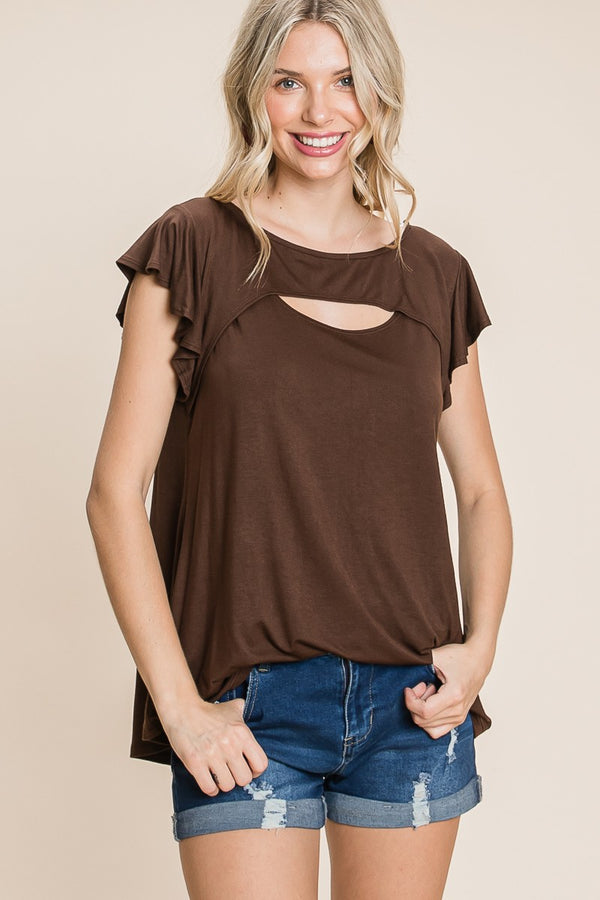 LABOR DAY Cut Out Bell Sleeves Top - 7 Colors