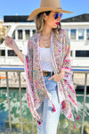 Multi Printed Kimono Cardigan Cover Up