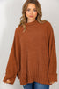 SALE Long Sleeve Solid Knit Mock Neck Sweater