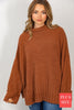 SALE Long Sleeve Solid Knit Mock Neck Sweater - Curvy Size