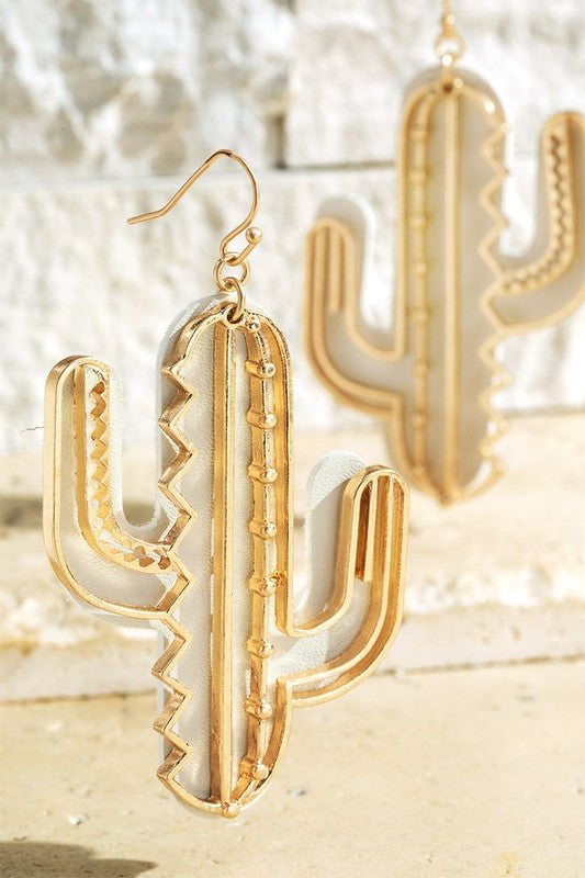 Leather Cactus Earrings - 2 Colors
