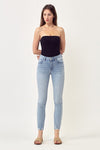 Risen Mid Rise Raw Hem Skinny