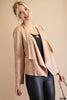 Soft Soild Snake Skin Texture Suede Open Moto Jacket - 2 Colors