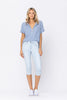 XMAS JULY Judy Blue Mid Rise Light Skinny Capri