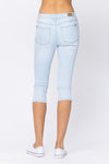 XMAS JULY Judy Blue Mid Rise Light Skinny Capri