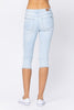 XMAS JULY Judy Blue Mid Rise Light Skinny Capri