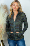 Long Sleeve Camo Knit Jacket - Curvy Size
